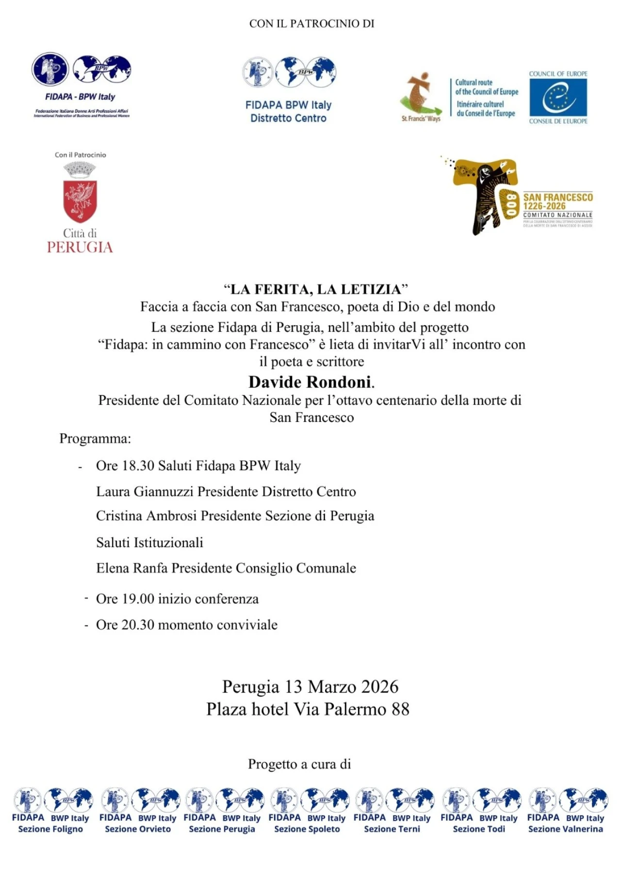 "Fidapa: in cammino con Francesco"